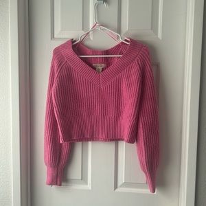 Pink Cropped Sweater